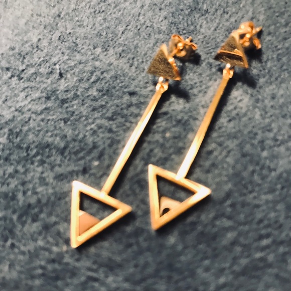 Gold "Arrow" Earrings | Japanese Sutairu - New! - Picture 4 of 6